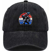 Funny Patriotic Mothman Washed Cotton Baseball Cap West Virginia Cryptid Lover Gift