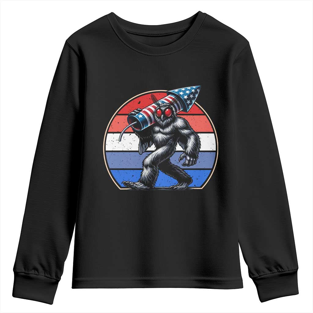 Funny Patriotic Mothman Youth Sweatshirt West Virginia Cryptid Lover Gift