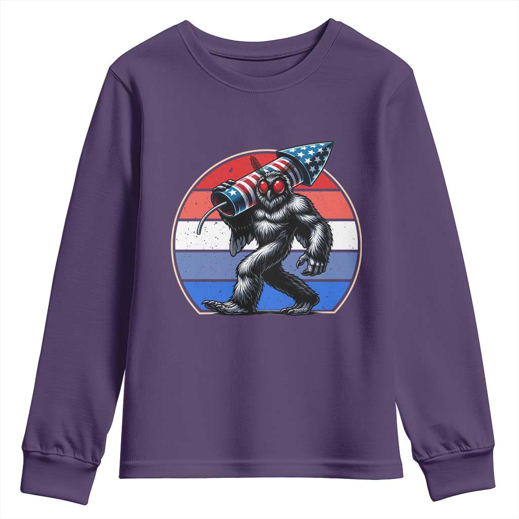Funny Patriotic Mothman Youth Sweatshirt West Virginia Cryptid Lover Gift