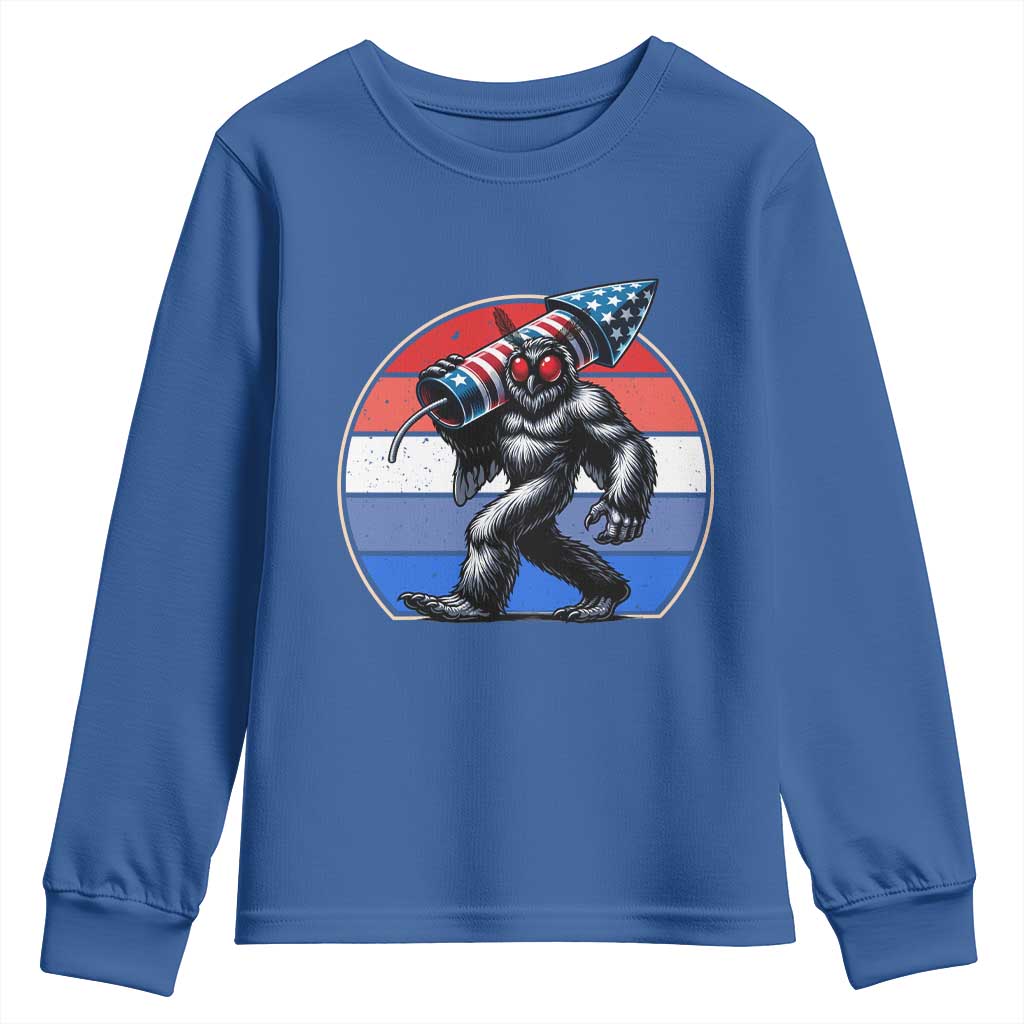 Funny Patriotic Mothman Youth Sweatshirt West Virginia Cryptid Lover Gift
