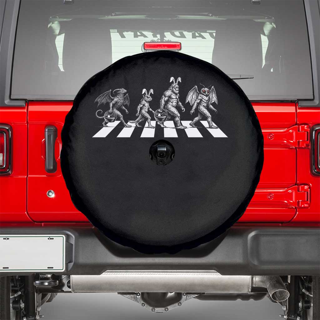 Funny Easter Cryptid Walk Spare Tire Cover Bigfoot Mothman Jersey Devil Chupacabra