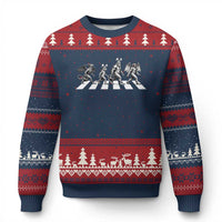 Funny Easter Cryptid Walk Ugly Christmas Sweater Bigfoot Mothman Jersey Devil Chupacabra
