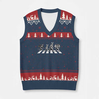 Funny Easter Cryptid Walk V-Neck Knit Sweater Vest Bigfoot Mothman Jersey Devil Chupacabra