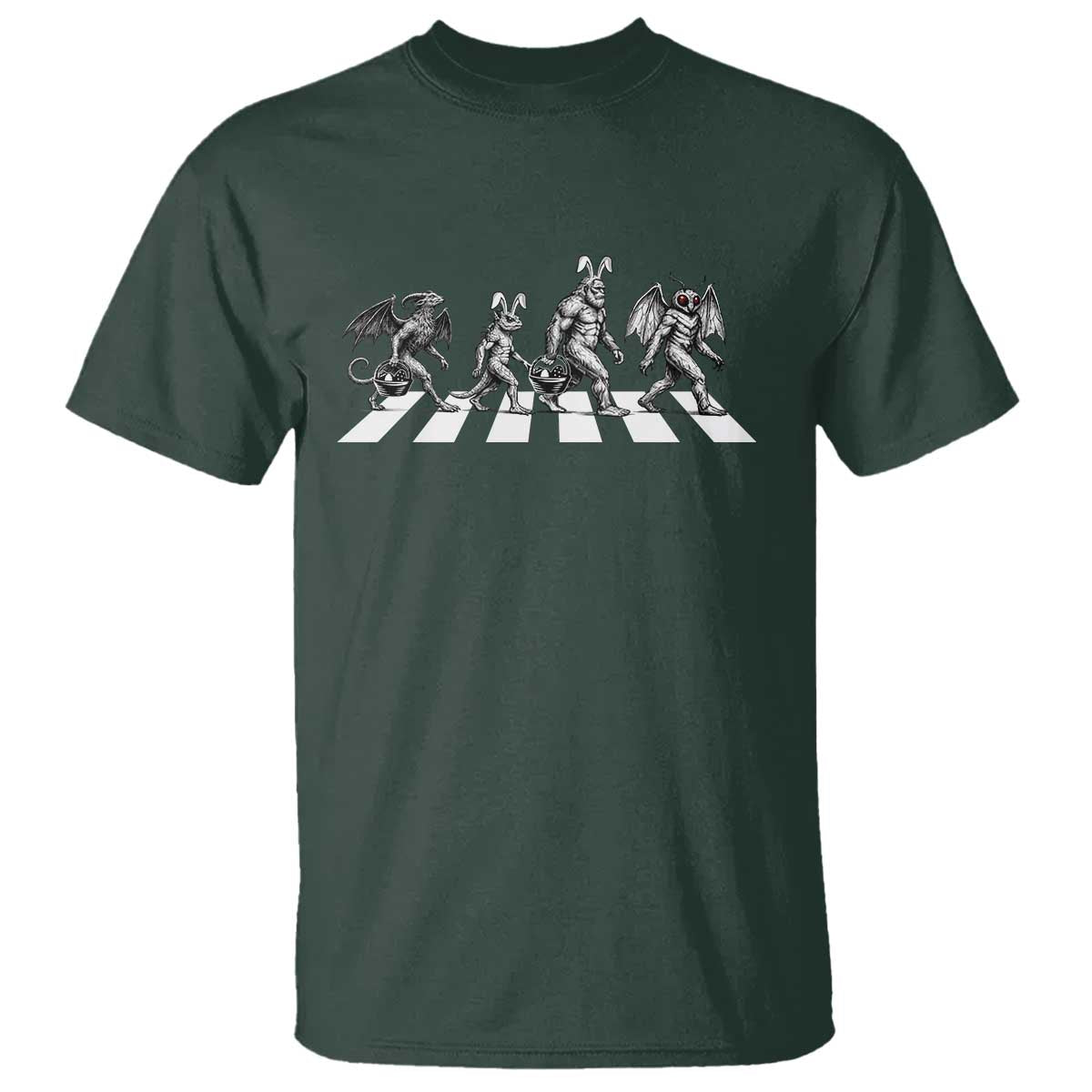 Funny Easter Cryptid Walk T Shirt Bigfoot Mothman Jersey Devil Chupacabra