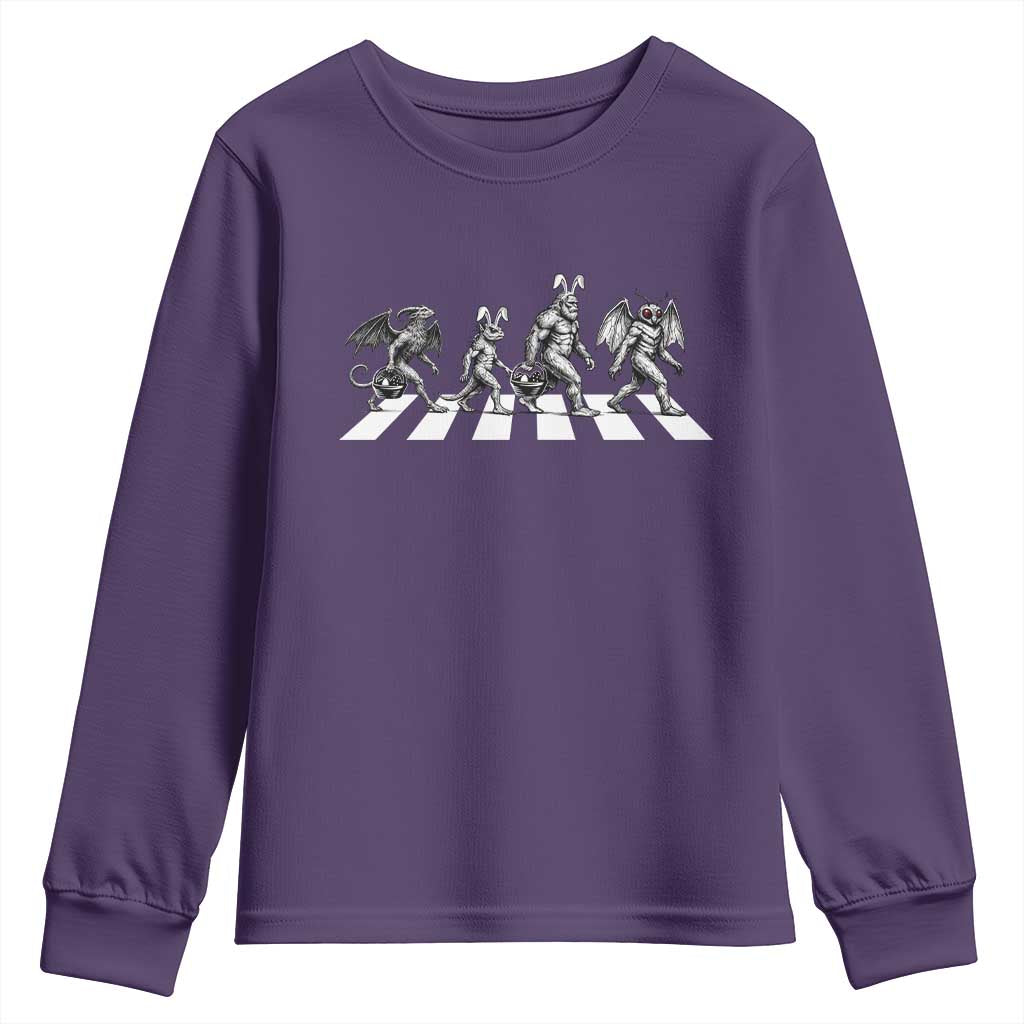 Funny Easter Cryptid Walk Youth Sweatshirt Bigfoot Mothman Jersey Devil Chupacabra