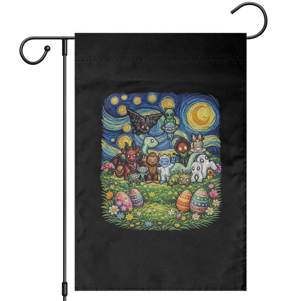 Funny Cryptid Starry Night Easter Garden Flag Monster Lover Gift