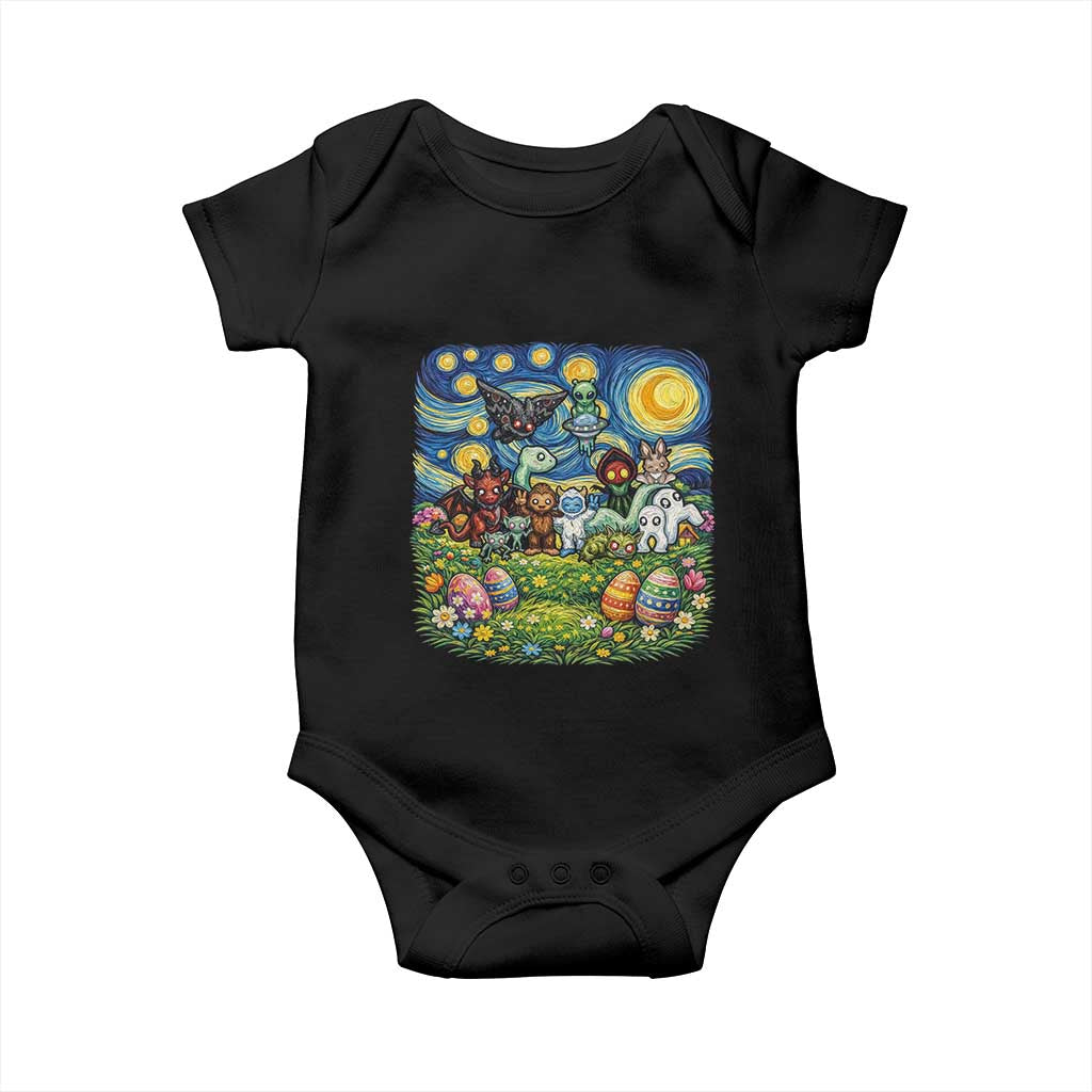 Funny Cryptid Starry Night Easter Baby Onesie Monster Lover Gift
