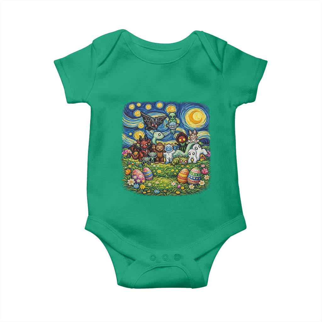 Funny Cryptid Starry Night Easter Baby Onesie Monster Lover Gift