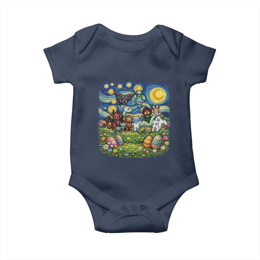 Funny Cryptid Starry Night Easter Baby Onesie Monster Lover Gift