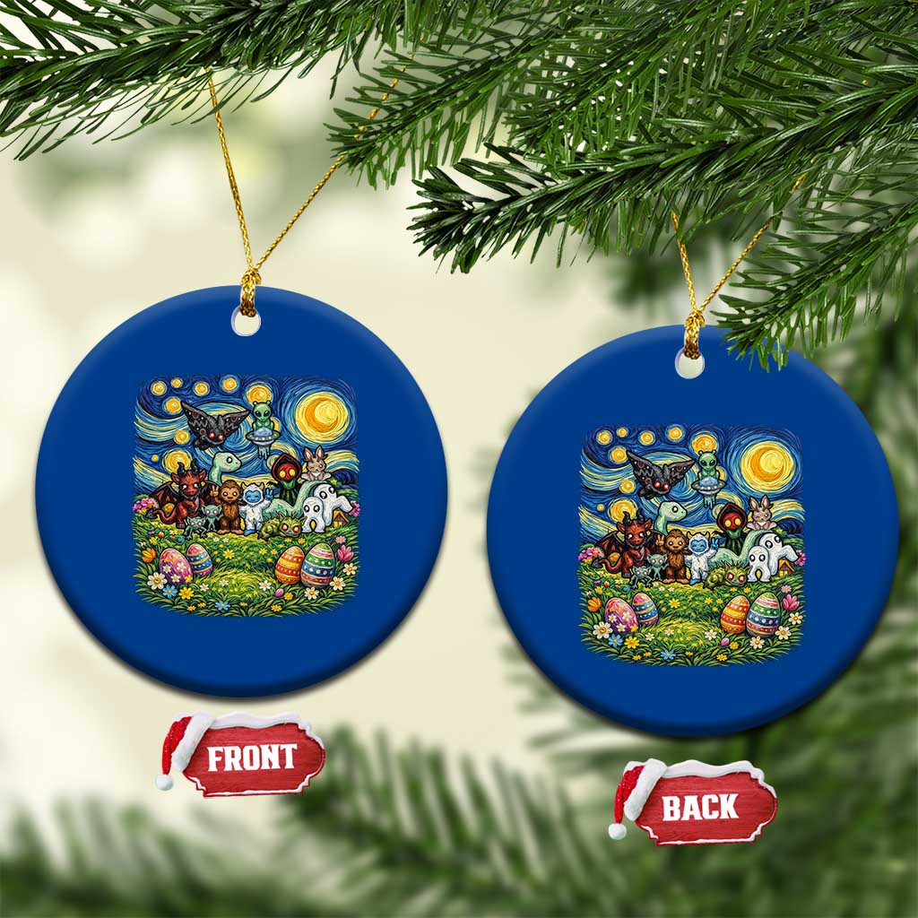Funny Cryptid Starry Night Easter Ceramic Ornament Monster Lover Gift