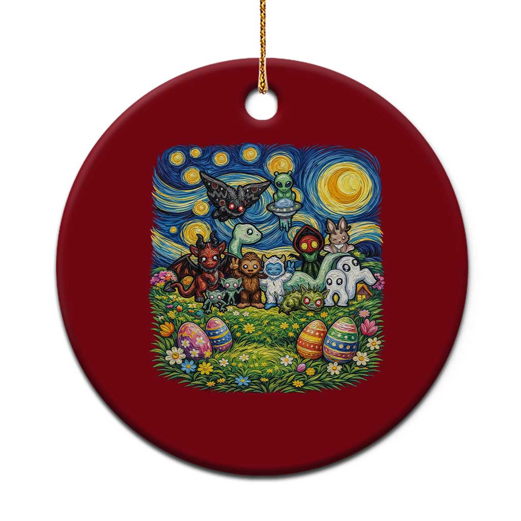 Funny Cryptid Starry Night Easter Ceramic Ornament Monster Lover Gift