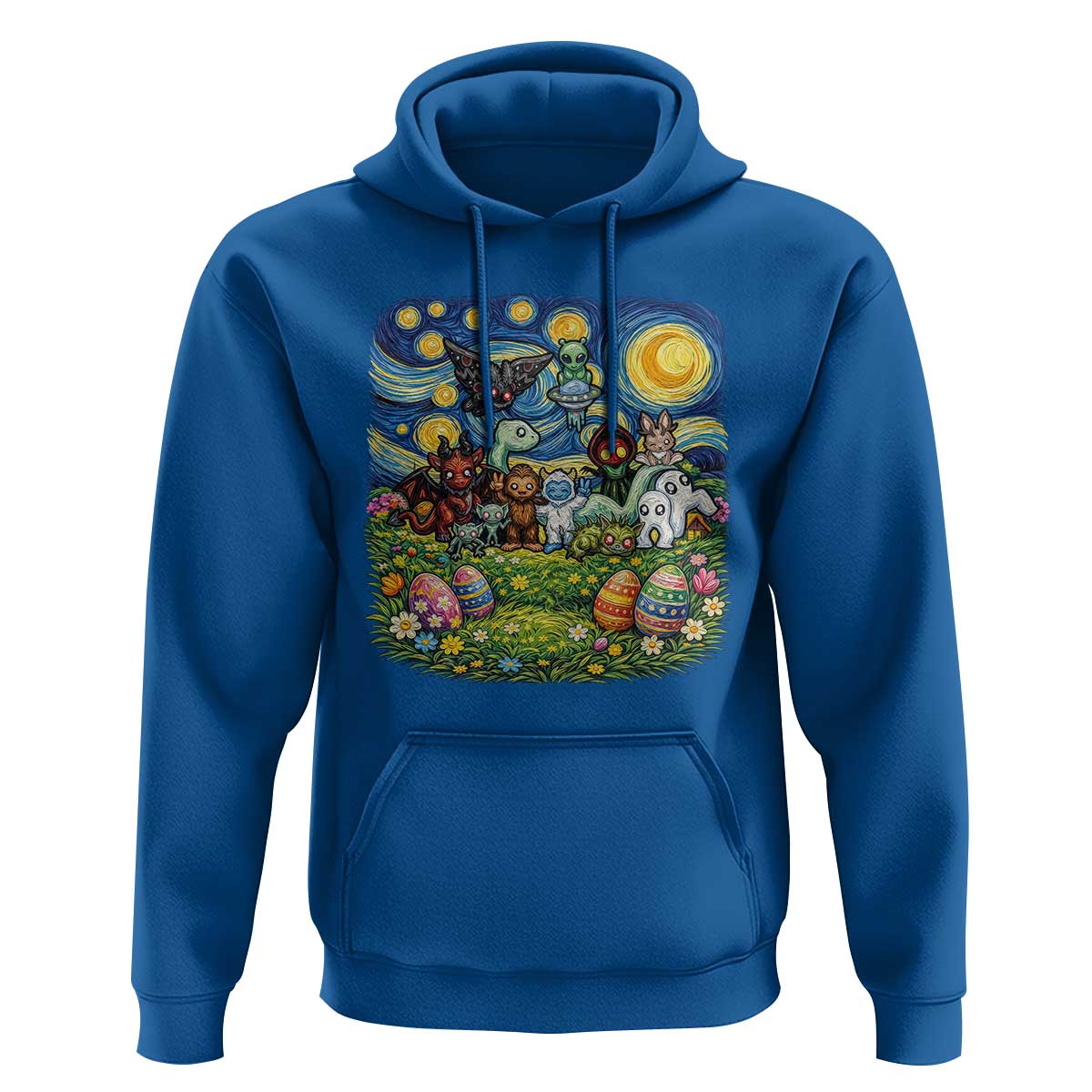 Funny Cryptid Starry Night Easter Hoodie Monster Lover Gift