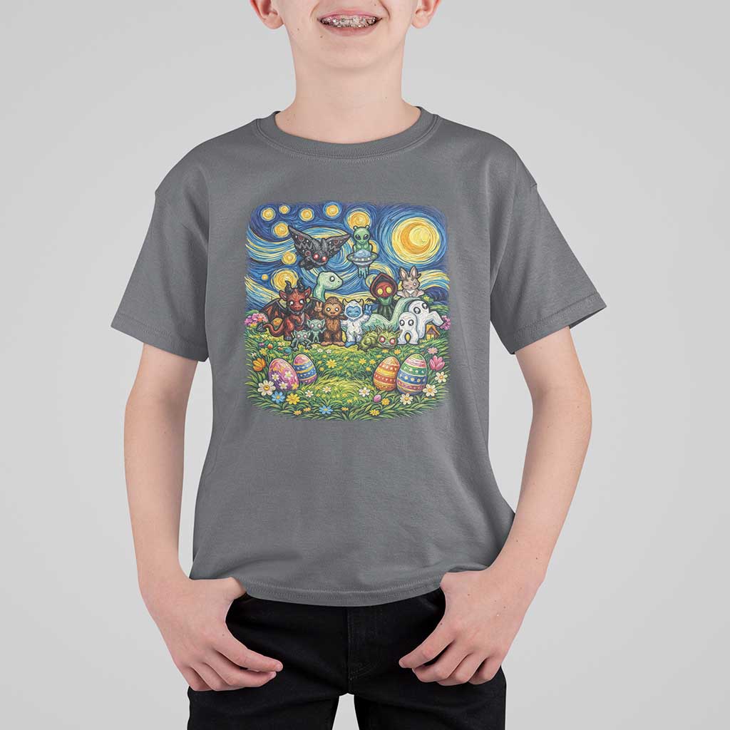 Funny Cryptid Starry Night Easter T Shirt For Kid Monster Lover Gift
