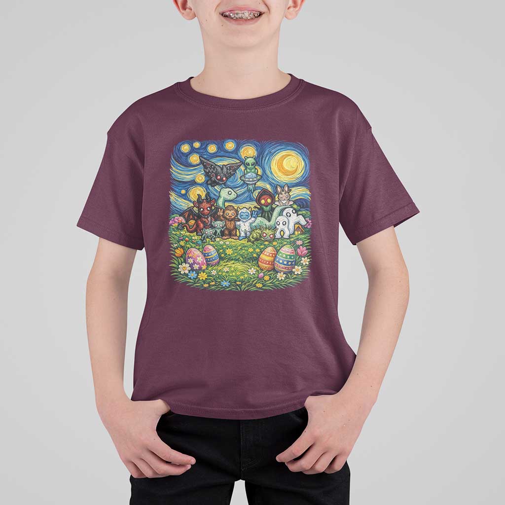 Funny Cryptid Starry Night Easter T Shirt For Kid Monster Lover Gift
