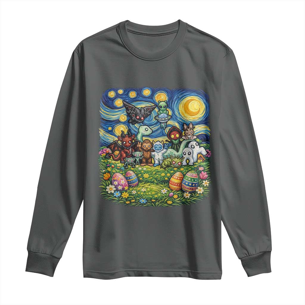 Funny Cryptid Starry Night Easter Long Sleeve Shirt Monster Lover Gift