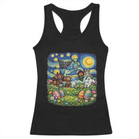 Funny Cryptid Starry Night Easter Racerback Tank Top Monster Lover Gift