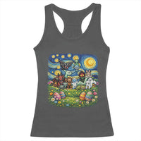 Funny Cryptid Starry Night Easter Racerback Tank Top Monster Lover Gift