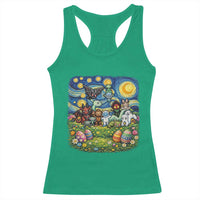 Funny Cryptid Starry Night Easter Racerback Tank Top Monster Lover Gift