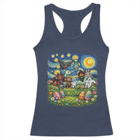 Funny Cryptid Starry Night Easter Racerback Tank Top Monster Lover Gift