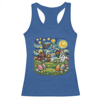 Funny Cryptid Starry Night Easter Racerback Tank Top Monster Lover Gift