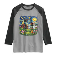 Funny Cryptid Starry Night Easter Raglan Shirt Monster Lover Gift