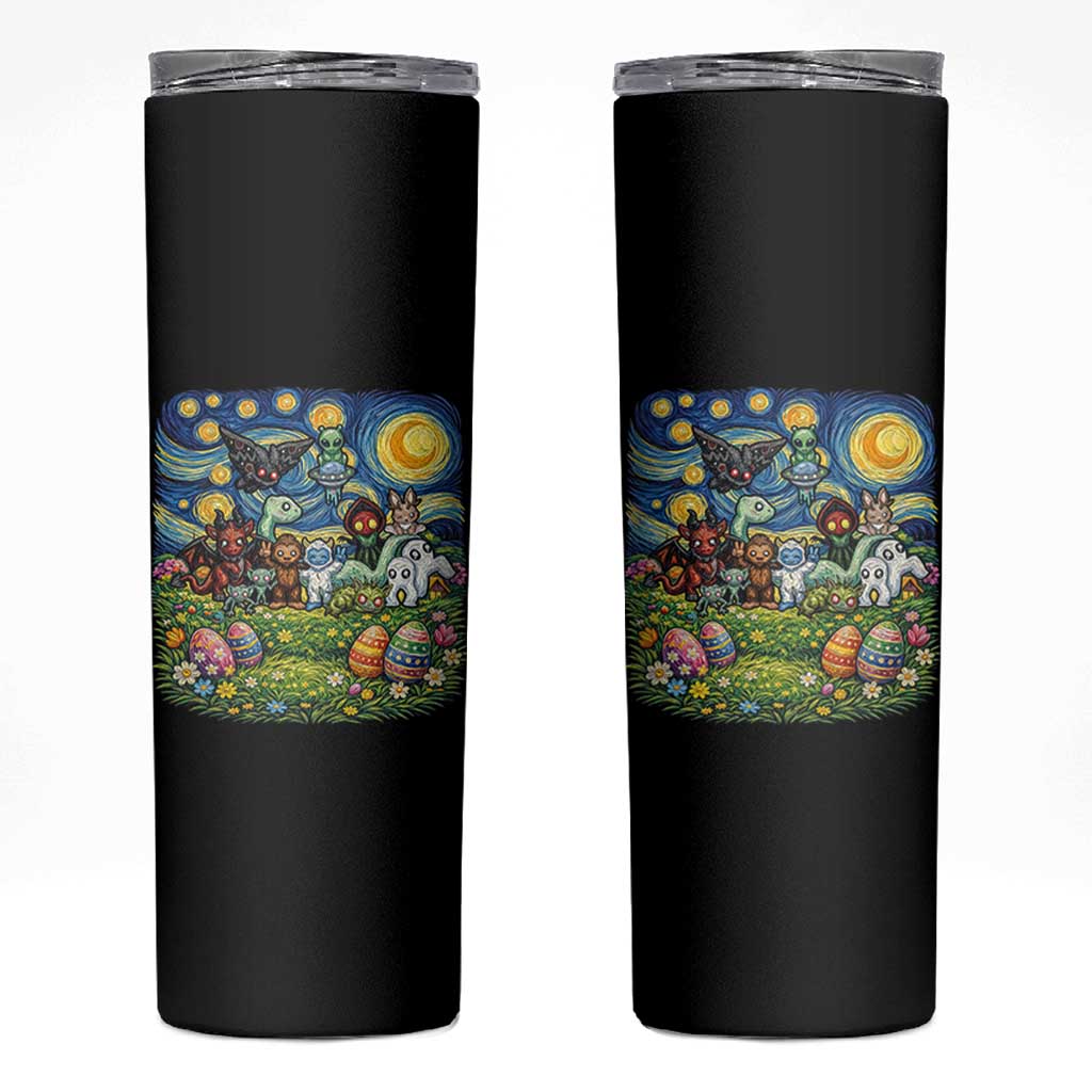Funny Cryptid Starry Night Easter Skinny Tumbler Monster Lover Gift