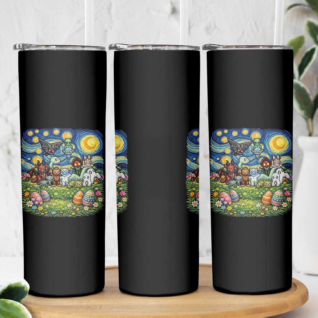 Funny Cryptid Starry Night Easter Skinny Tumbler Monster Lover Gift