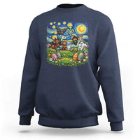 Funny Cryptid Starry Night Easter Sweatshirt Monster Lover Gift