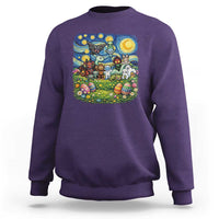 Funny Cryptid Starry Night Easter Sweatshirt Monster Lover Gift