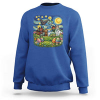 Funny Cryptid Starry Night Easter Sweatshirt Monster Lover Gift