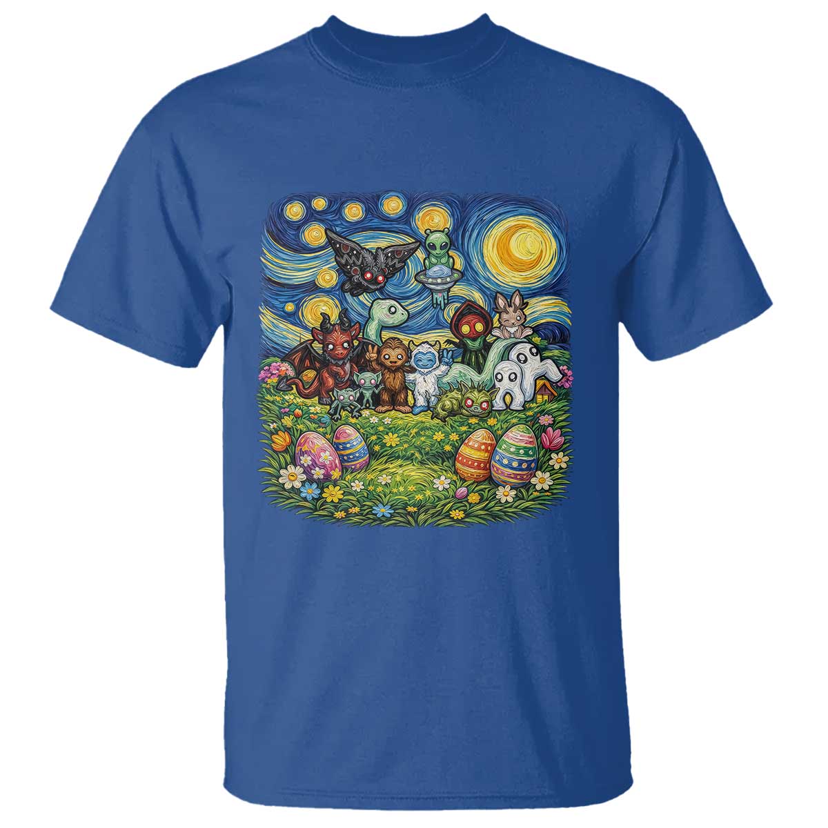 Funny Cryptid Starry Night Easter T Shirt Monster Lover Gift