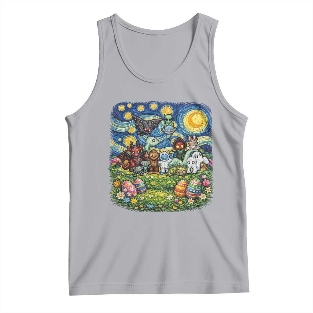 Funny Cryptid Starry Night Easter Tank Top Monster Lover Gift