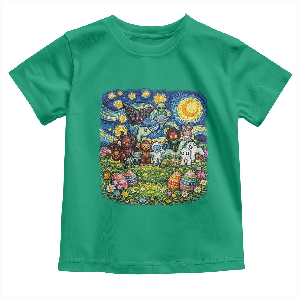 Funny Cryptid Starry Night Easter Toddler T Shirt Monster Lover Gift