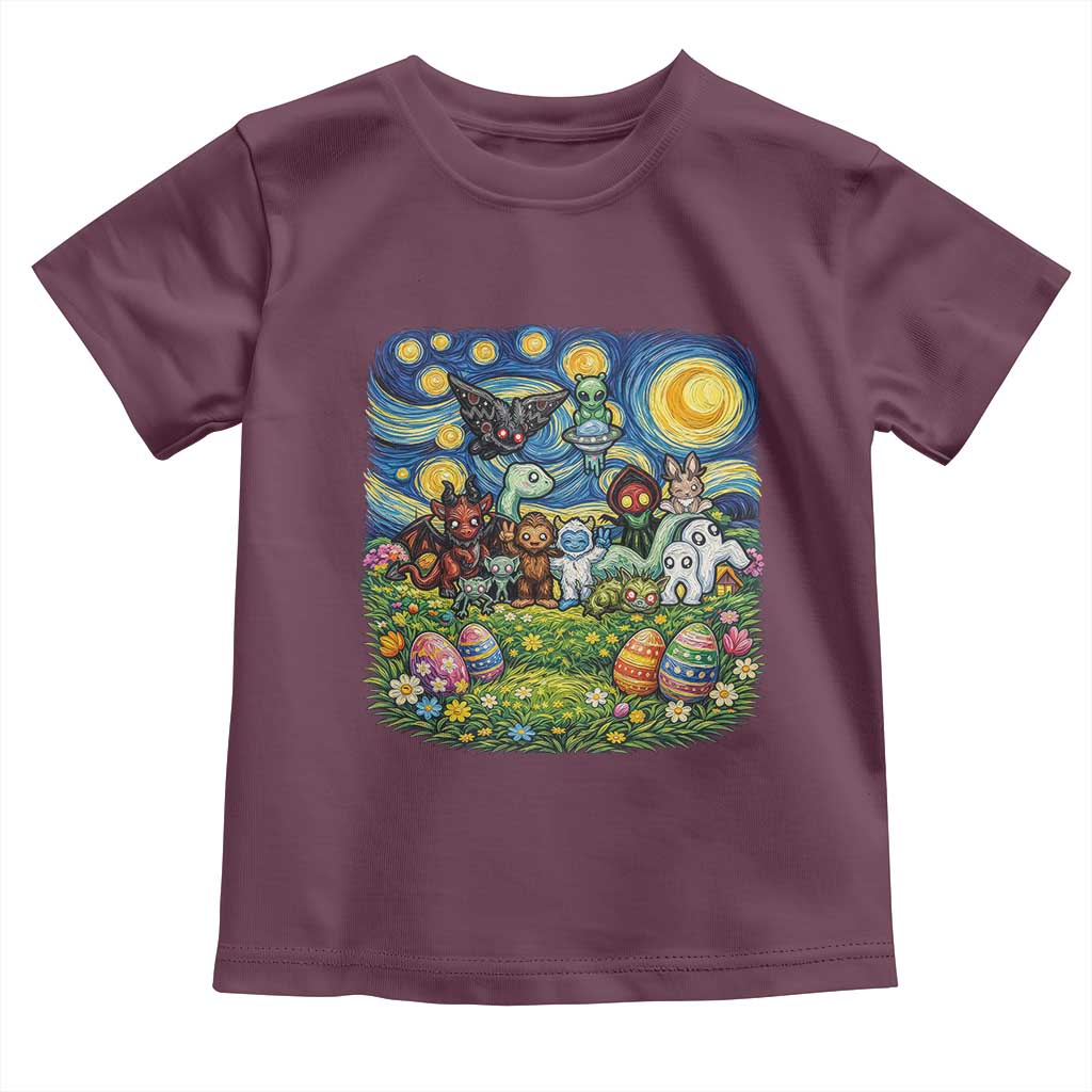 Funny Cryptid Starry Night Easter Toddler T Shirt Monster Lover Gift