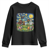 Funny Cryptid Starry Night Easter Youth Sweatshirt Monster Lover Gift