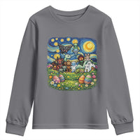Funny Cryptid Starry Night Easter Youth Sweatshirt Monster Lover Gift