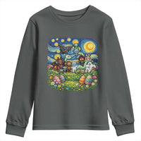 Funny Cryptid Starry Night Easter Youth Sweatshirt Monster Lover Gift