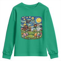 Funny Cryptid Starry Night Easter Youth Sweatshirt Monster Lover Gift