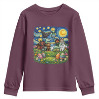 Funny Cryptid Starry Night Easter Youth Sweatshirt Monster Lover Gift