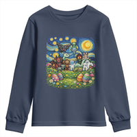 Funny Cryptid Starry Night Easter Youth Sweatshirt Monster Lover Gift