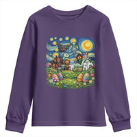 Funny Cryptid Starry Night Easter Youth Sweatshirt Monster Lover Gift