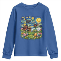 Funny Cryptid Starry Night Easter Youth Sweatshirt Monster Lover Gift