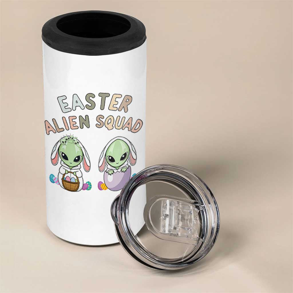 Funny Easter Alien Squad Bunny Ears Gift 4 in 1 Can Cooler Tumbler