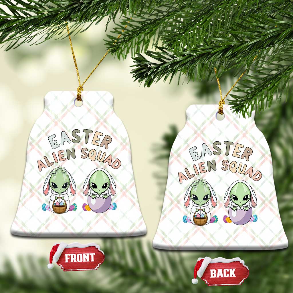 Funny Easter Alien Squad Bunny Ears Gift Ceramic Ornament