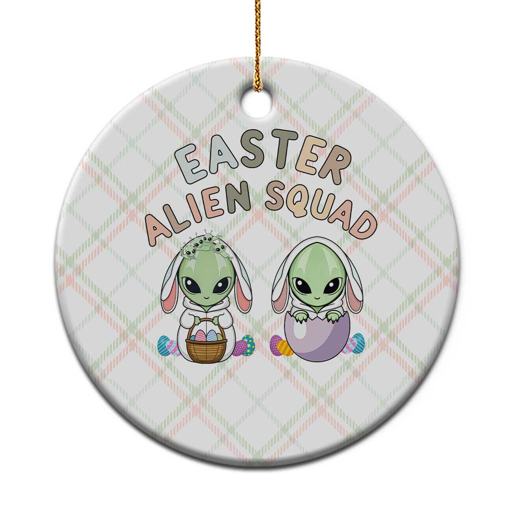 Funny Easter Alien Squad Bunny Ears Gift Ceramic Ornament
