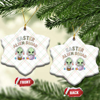 Funny Easter Alien Squad Bunny Ears Gift Ceramic Ornament