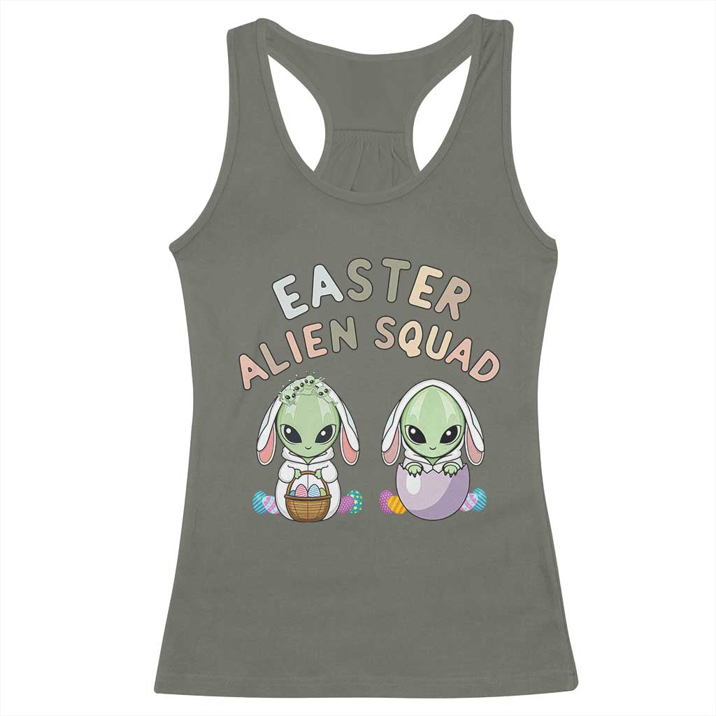 Funny Easter Alien Squad Bunny Ears Gift Racerback Tank Top