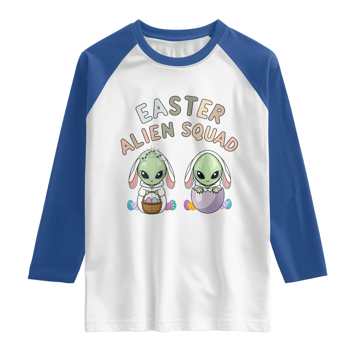 Funny Easter Alien Squad Bunny Ears Gift Raglan Shirt
