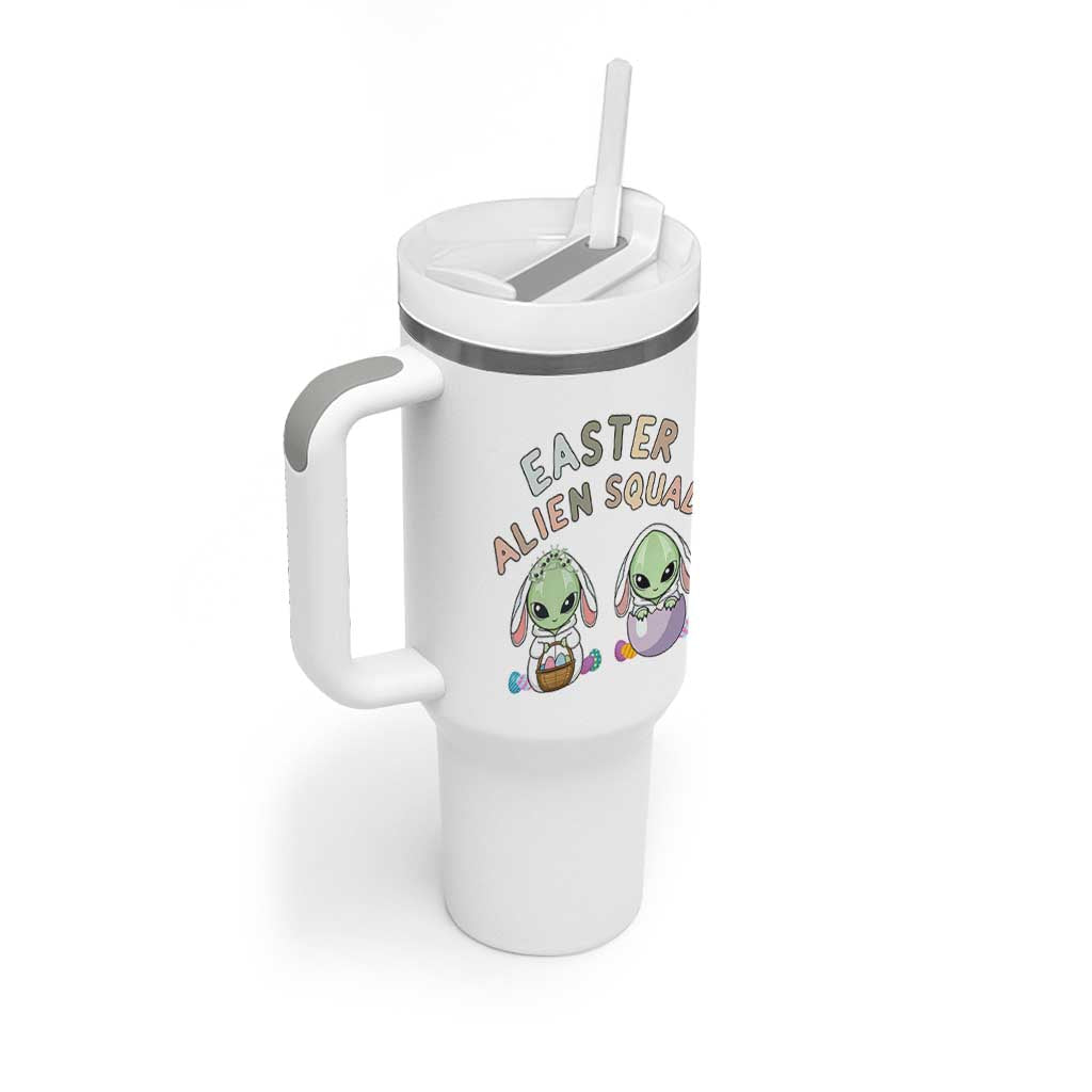 Funny Easter Alien Squad Bunny Ears Gift Tumbler With Handle