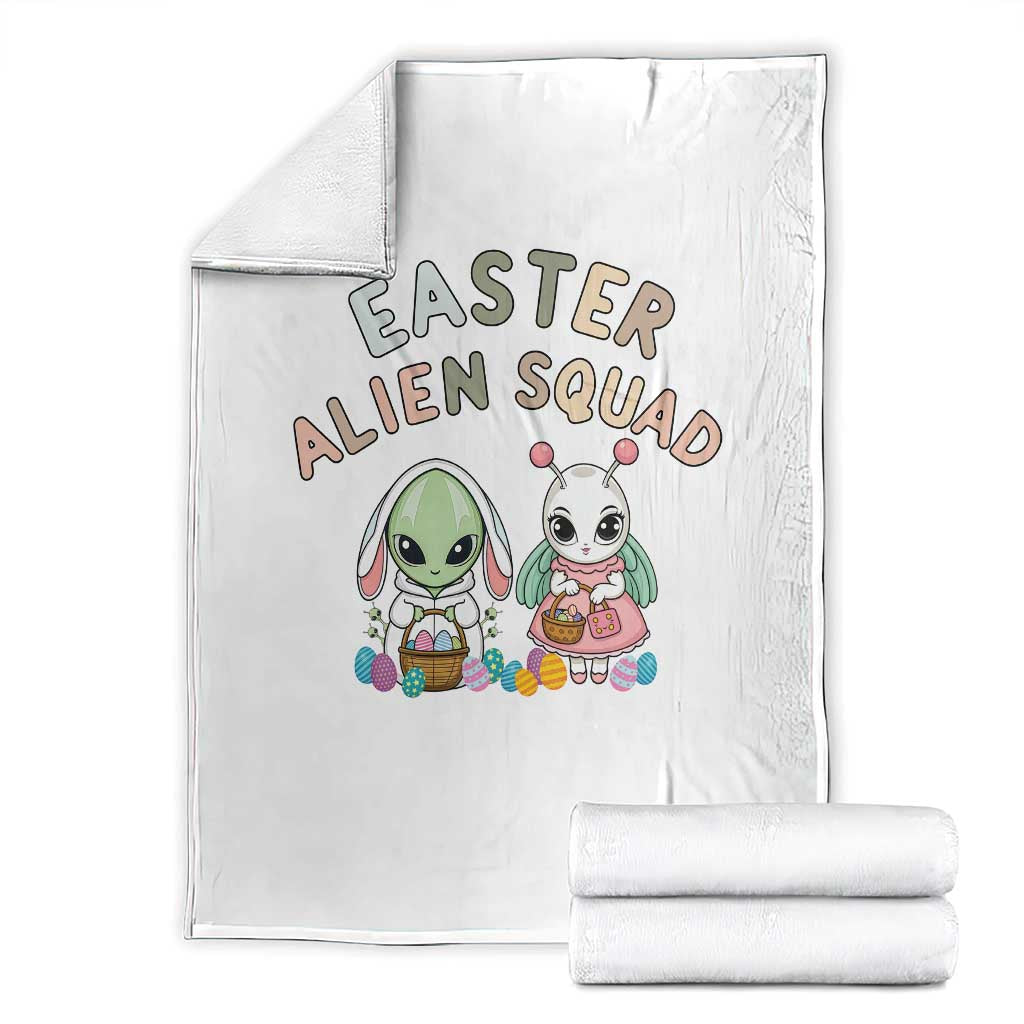 Easter Alien Squad Throw Blanket Funny UFO Lover Gift